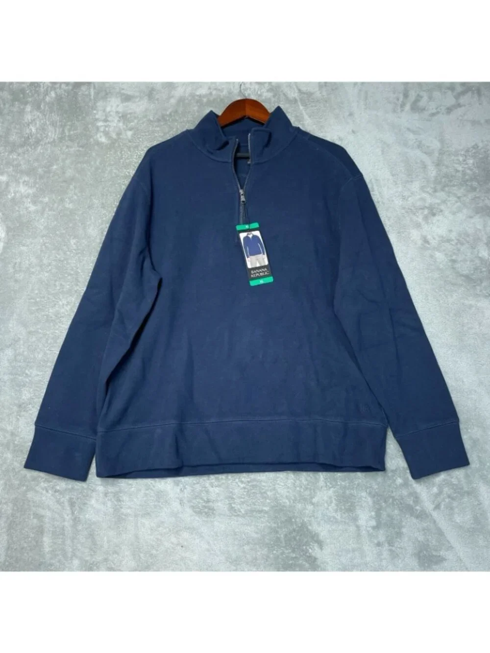 Banana Republic Men's XL Navy Half-Zip Pullover Sweatshirt d1639